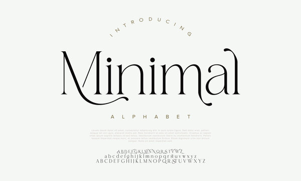 Minimal, Luxury font alphabet logo. Typography Beauty fashion elegant western classic letters serif fonts decorative wedding vintage logos. vector illustration
