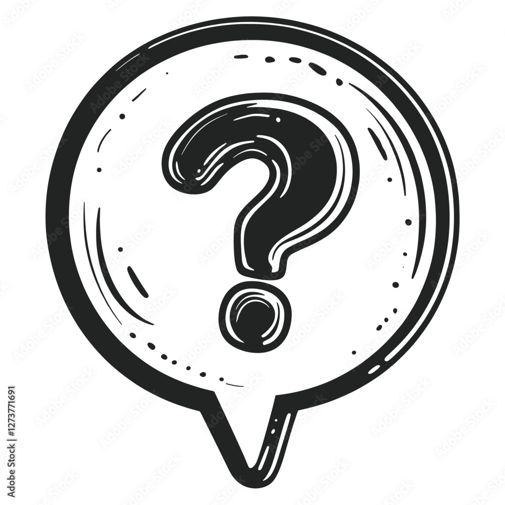 Poster speech bubble with question mark icon question symbol black vector