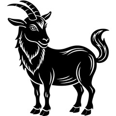 Fototapeta premium Customizable Goat Silhouette Vector Art for Recraft.ai
