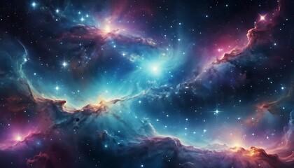 Obraz premium Cosmic Reverie, A Nebula's Dance of Light and Celestial Dust