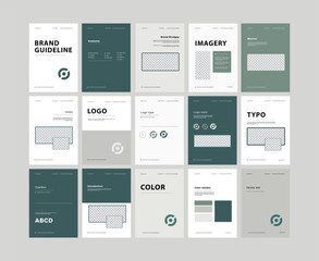 A4 Brand guidelines design template. A4 Creative Brand identity design template. Logo and Brand strategy guide manual presentation Complete A4 Layout. A4 Logo guideline book.