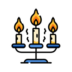 Obraz premium Classic Three-Candle Vector for Vintage Themes