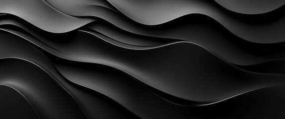 Obraz premium Sleek Black Flowing Curves Background