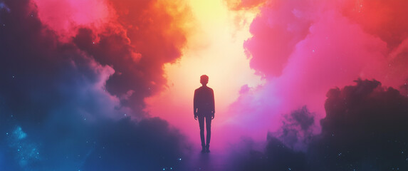 Fototapeta premium Mystical Silhouette in a Dreamlike Sky