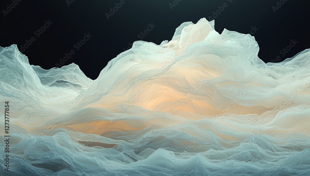 Poster abstract metallic waves is a mesmerizing abstract image that features a dynamic flow of metallic wav