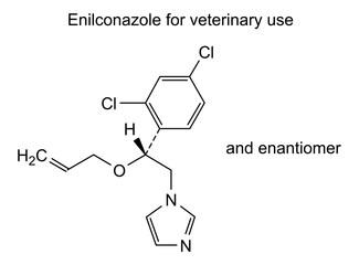 Chemical structure of enilconazole for veterinary use, drug substance