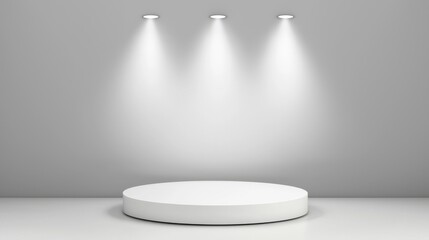 The combination of a soft gray background with subtle texture and gentle lights and shadows creates an elegant setting to showcase products in a studio environment