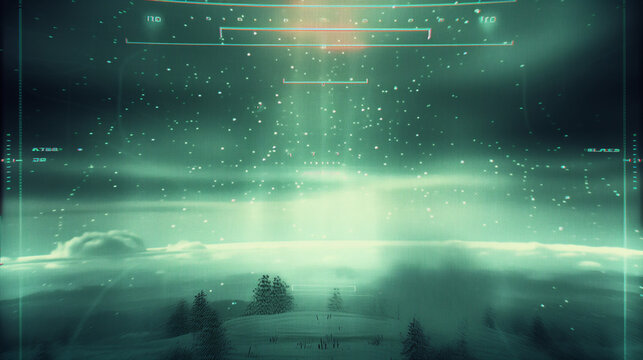 Spaceship HUD, Holographic Data Readout, AI Generated