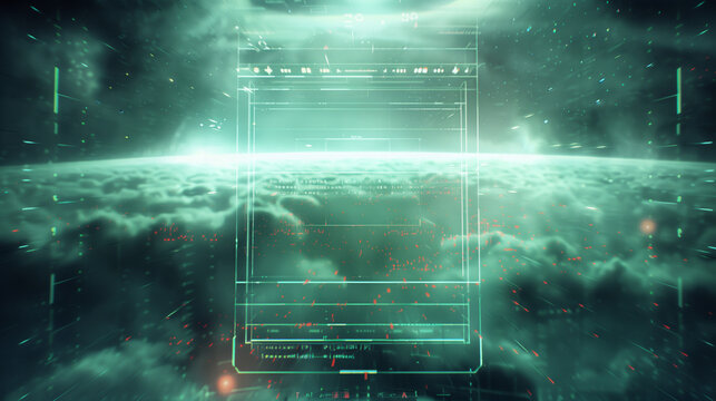 Spaceship HUD, Holographic Data Readout, AI Generated