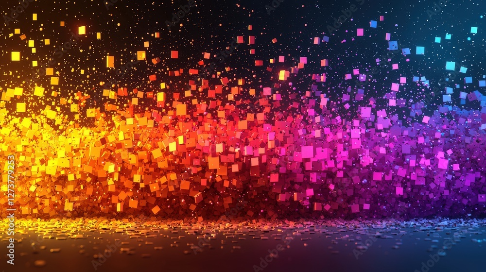 Aufkleber colorful abstract background featuring an intriguing arrangement of squares and patterns