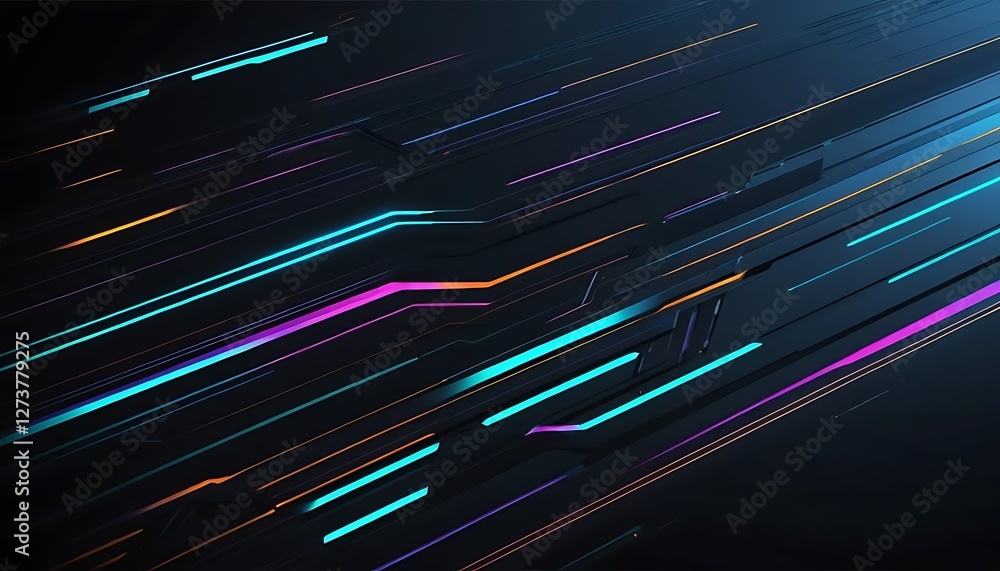 Poster dynamic interplay of illuminated lines on a dark, textured surface
