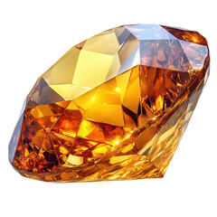 Golden yellow topaz with brilliant cut isolated on transparent background.png