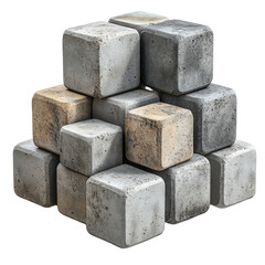 Group of 3D stacked concrete blocks isolated on transparent background.png