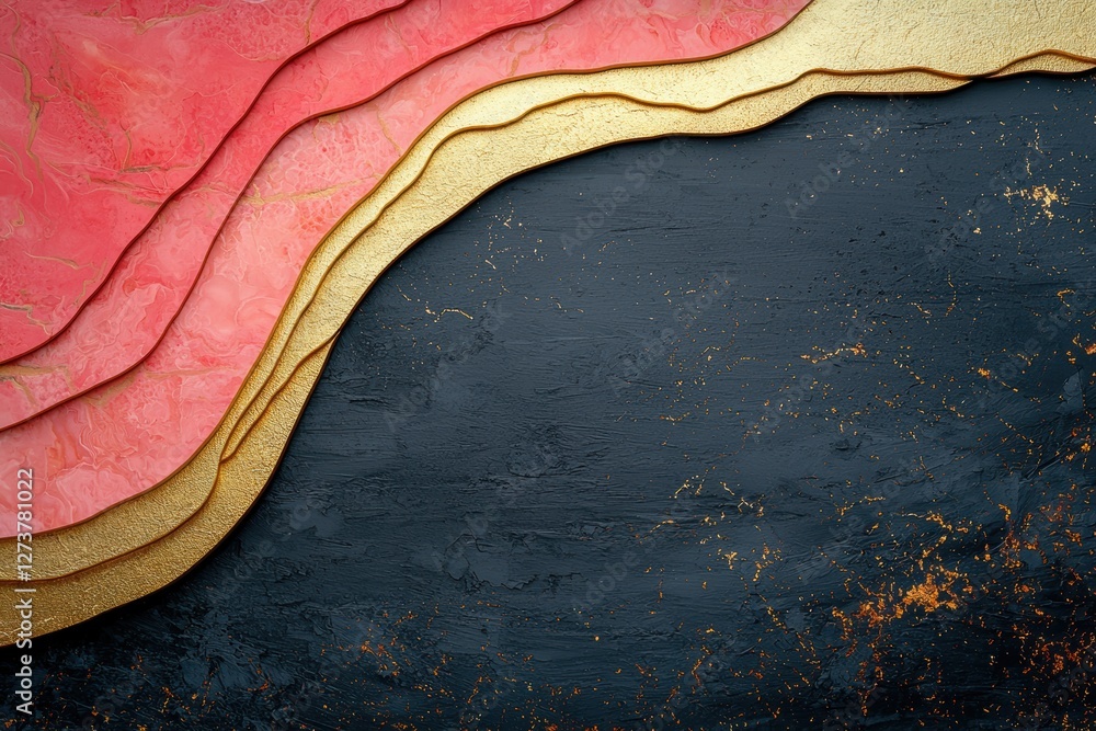 Poster artistic silk texture patterns on wall design with dynamic colors and elegance