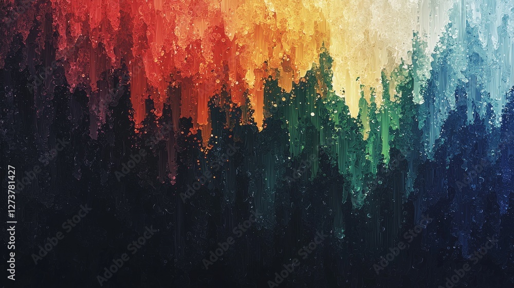 Poster a dynamic visual effect is created by vibrant multicolored light strands with shimmering particles i