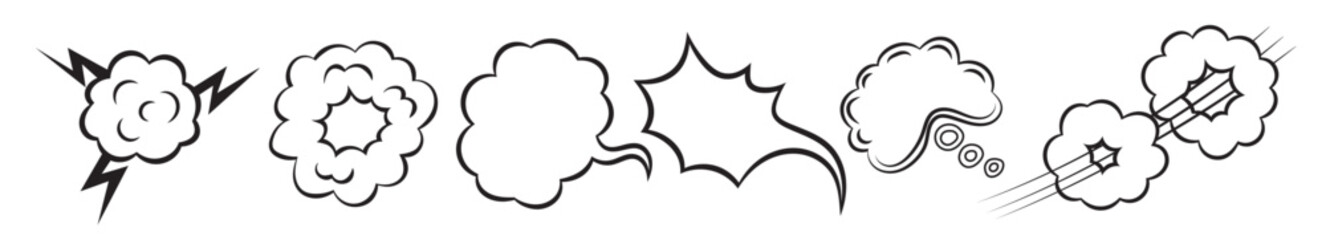 Collection of speech bubbles in various shapes