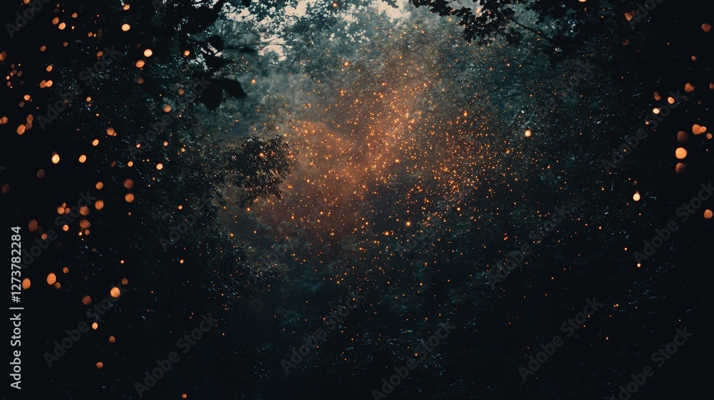 Aufkleber a mesmerizing display of sparkling lights set against a dark background creates a stunning digital a