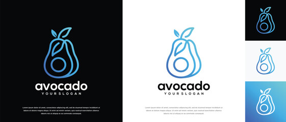 avocado fruit logo design template. avocado logo icon nature