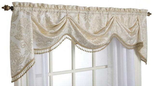 Beige Window Valance on White Background - Powered by Adobe