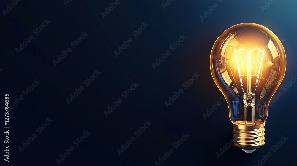 Poster a light bulb on an empty background symbolizes the concept of an idea, made possible by generative a