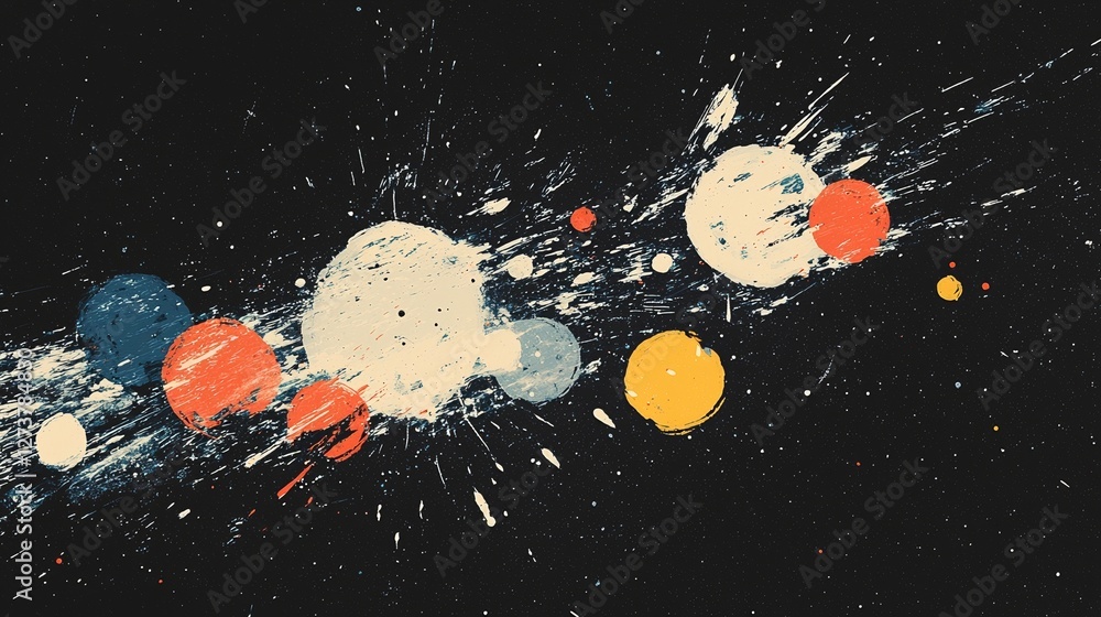Poster gradient-based abstract art characterized by bold circular patterns that subtly transition into soft