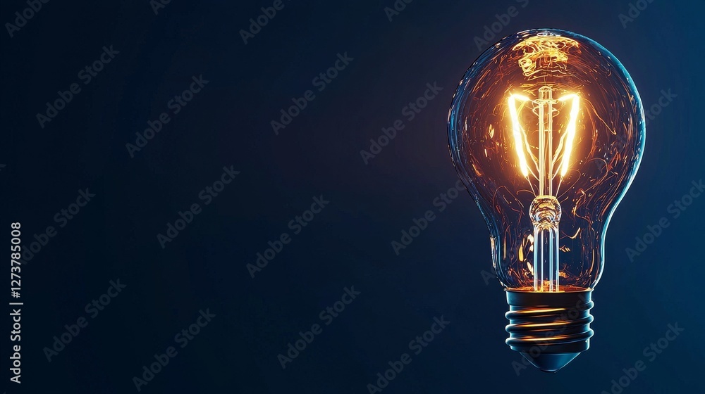 Poster stock has created an image of a light bulb on a blank background to convey the concept of an idea