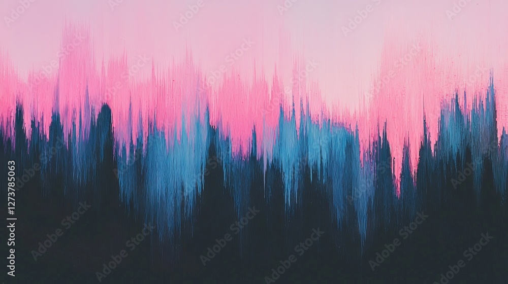 Poster vibrant digital artwork features a dynamic abstract motion with a blurred close-up of a colorful gra