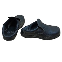 black safety shoes on white background 