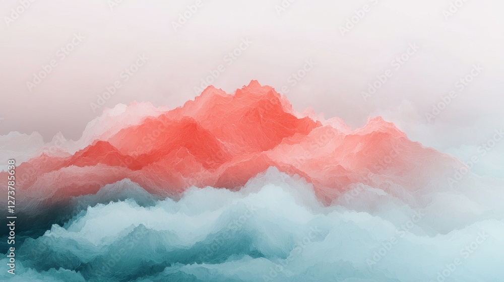 Poster visually striking abstract with wavy flowing lines and dynamic graphic effects