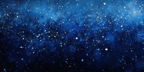 Fototapeta premium A mesmerizing dark blue canvas speckled with tiny white dots forms an enchanting starry night sky, inviting viewers to explore its depth and mystery