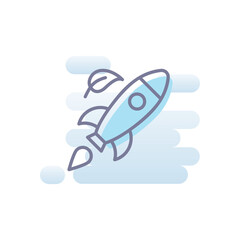 Green rocket vector icon