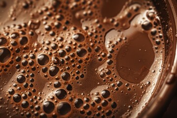 Photo of Dark brown hot chocolate drink. Professional photo for food blog