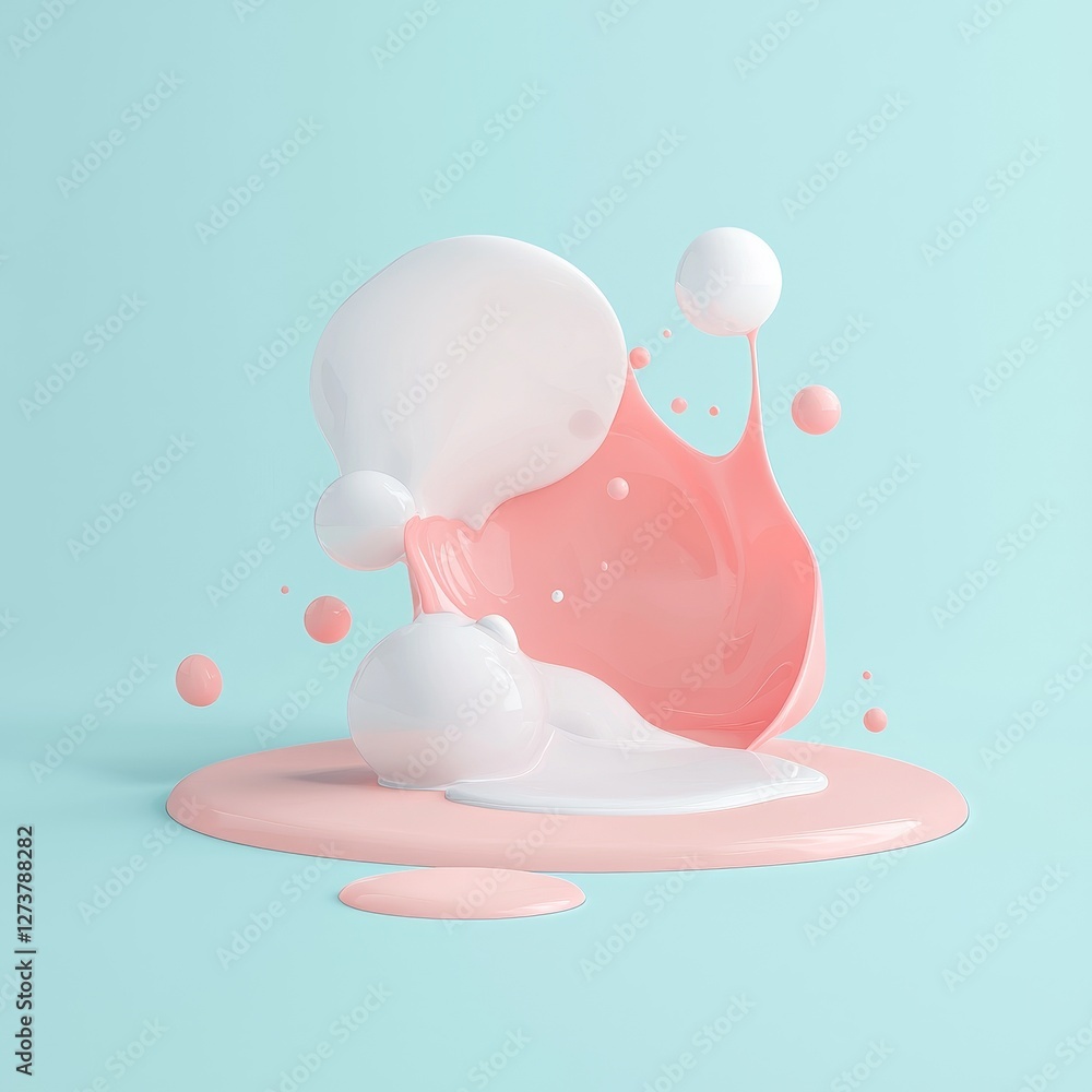 Poster fluid neon morphing bubbles and liquid metal splashes form an abstract liquid holographic gradient s
