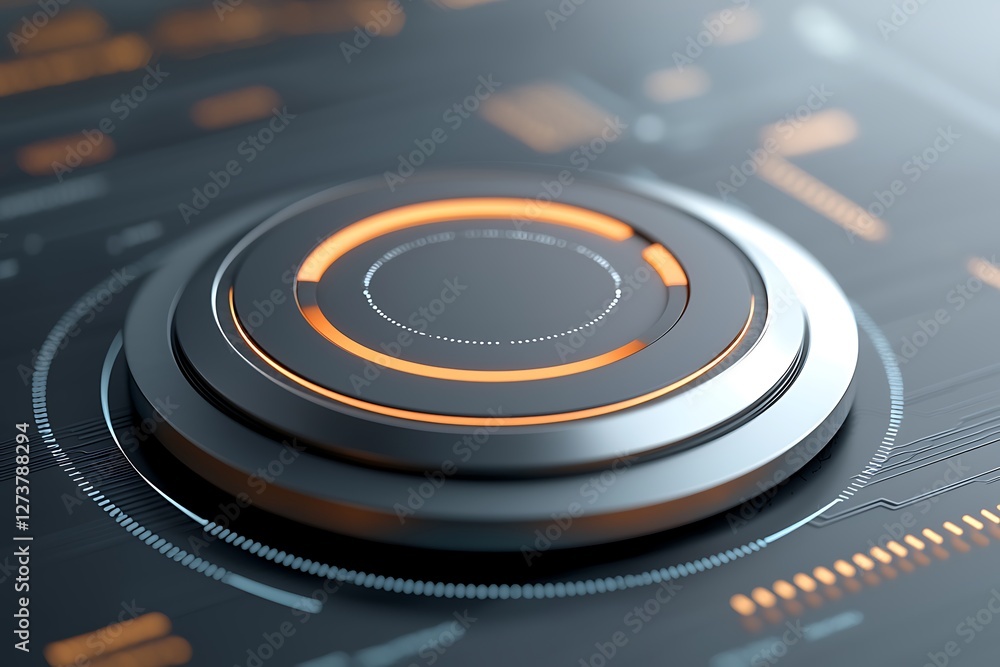 Poster exploring futuristic digital workspaces interactive tech interface and graphic art innovation