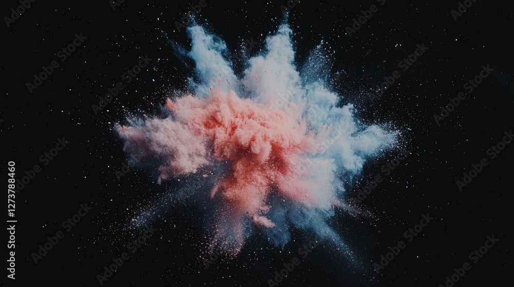 Poster a colorful explosion of powder generates a dynamic, artistic visual effect perfect for festive event