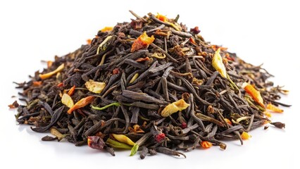 Dried Tea Blend on White Background