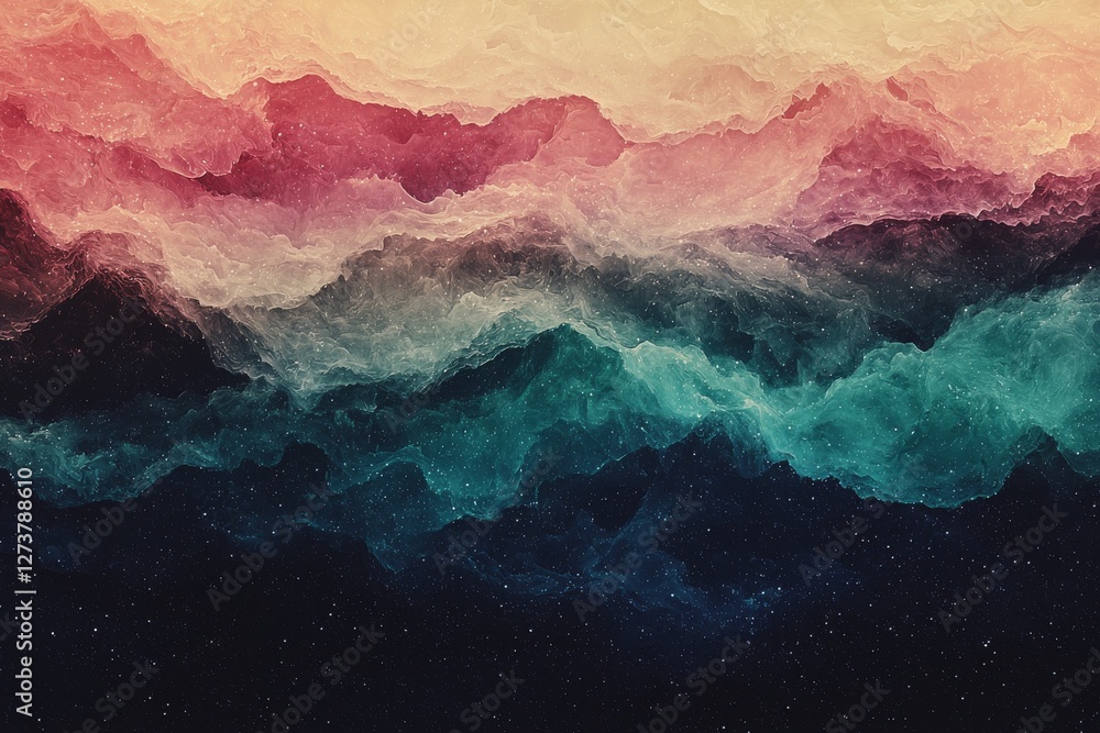 Poster vibrant lines form a dynamic and energetic visual composition set against a colorful abstract backgr