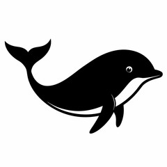 Minimalist Whale Silhouette Vector