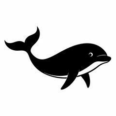 Obraz premium Minimalist Whale Silhouette Vector