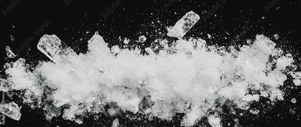 Poster a broken glass overlay that is partially transparent with a visible texture is set against a black b