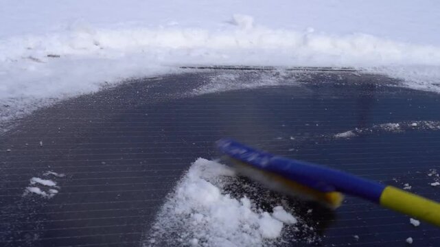 Clearing snow from solar panels -2