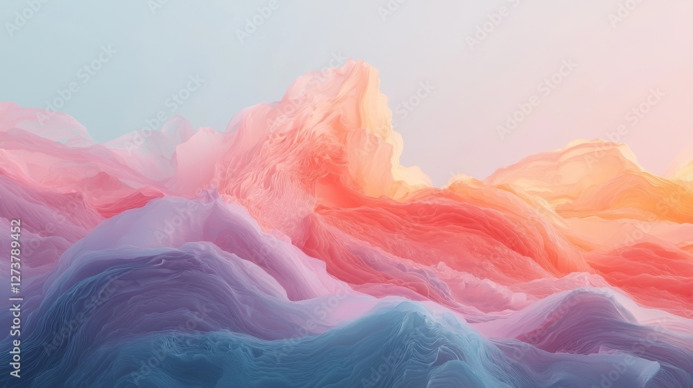 Poster an abstract background is defined by its dynamic visual effect, which is achieved through wavy shape