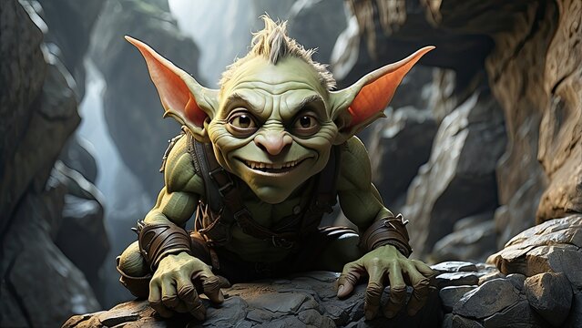 Fantasy troll character in beautiful environment