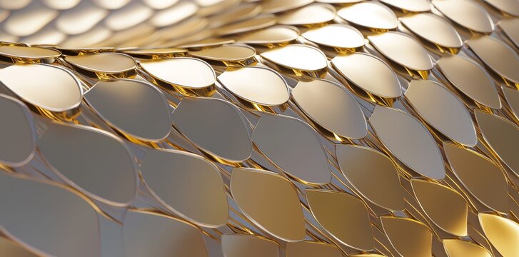 Fototapeta The image presents a Christmas glitter decoration backdrop, consisting of a seamless gold leaf background texture and a shiny golden yellow crumpled metallic foil repeat pattern, characteristic of a