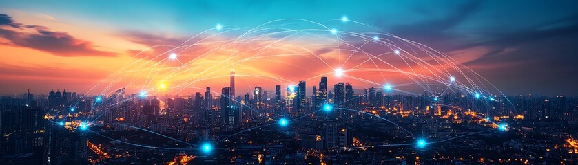 Fototapeta premium Digital society and internet connectivity, highspeed internet networks, global communication infrastructure, seamless technology integration, 8K ultrarealistic visuals