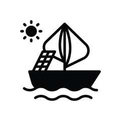 Solar Sailboat vector icon