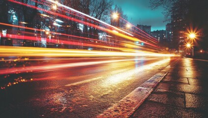 Fototapeta premium Neon speed and neon lines are present in the background, labeled as Stock