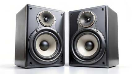 Stereo Speakers on White Background