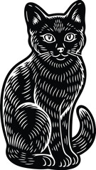 Obraz premium Black silhouette of cat. Vector illustration.