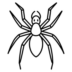 Minimalist Wolf Spider Line Art Vector